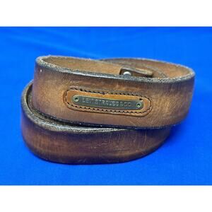 Vintage Levis Levi Strauss Brass Plate Harness Leather Belt USA MADE Mens 36